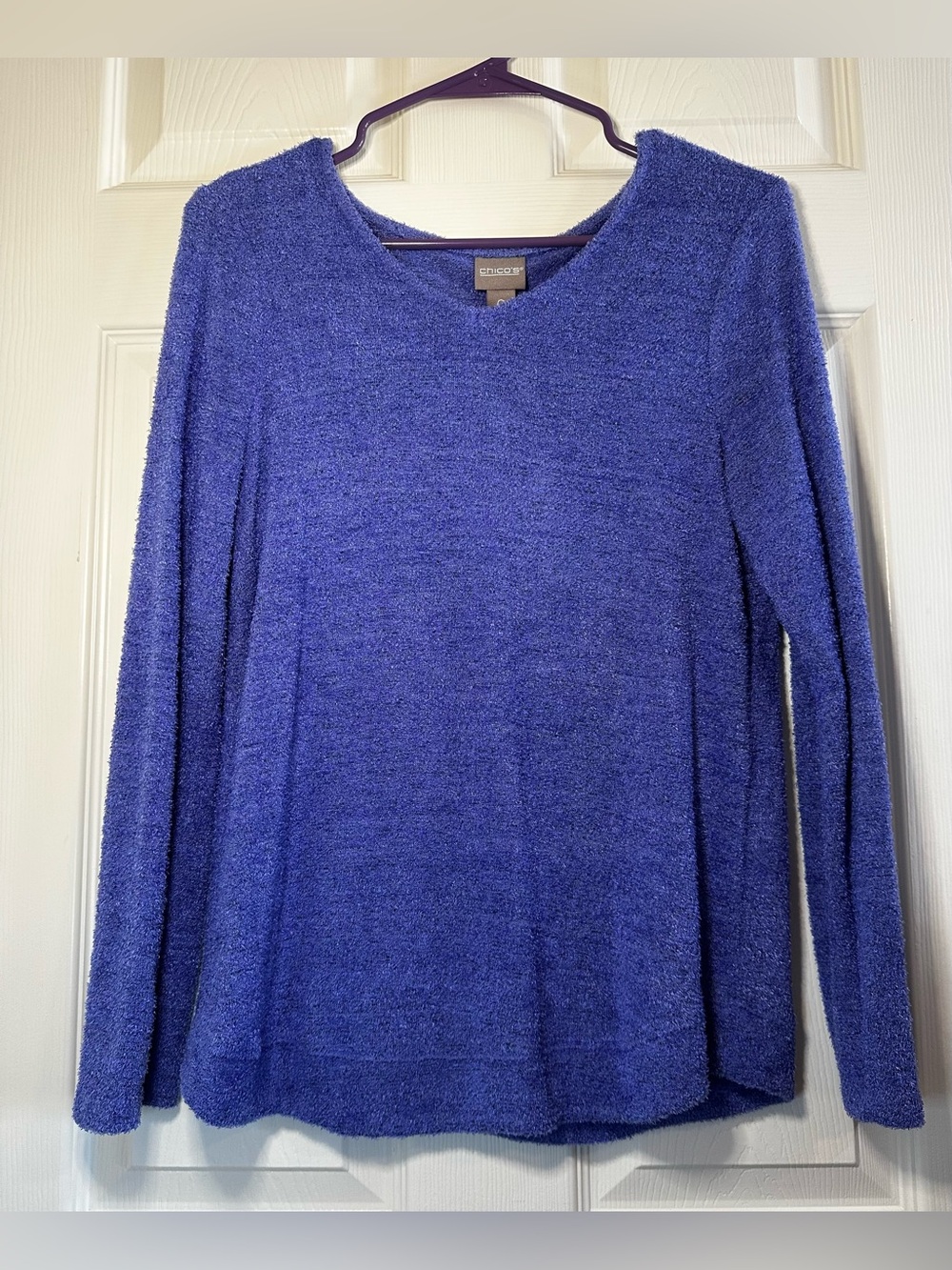 Chico's Purple Textured Scoop Neck Sweater